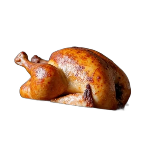 food, animal, creature, hat, photorealistic, 3d render, whole, roasted transparent PNG cut-out