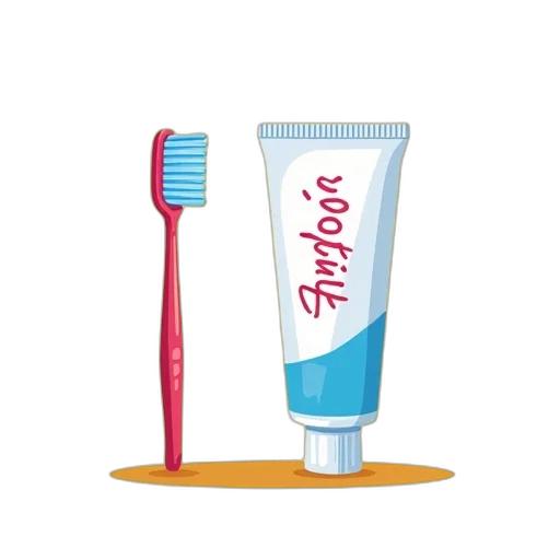 crown, staff, hair, cartoonish, illustration, toothbrush, tube, toothpaste transparent PNG cut-out