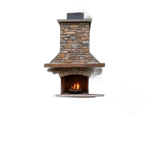 furniture, 3d render, fire, earth tones transparent PNG cut-out