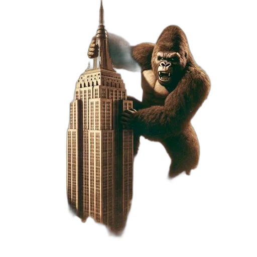 animal, creature, concept art, comic book art, 3d render, photorealistic, enormous, gorilla transparent PNG cut-out
