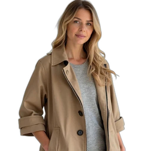 jacket, earth tones, monochrome, women transparent PNG cut-out
