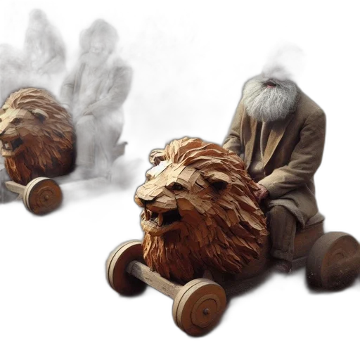 furniture, 3d render, photorealistic, concept art, fantasy art, elderly, men, ride transparent PNG cut-out