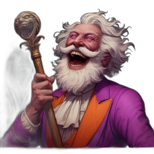 staff, face, fantasy art, concept art, photorealistic, pixel art, elderly, man transparent PNG cut-out