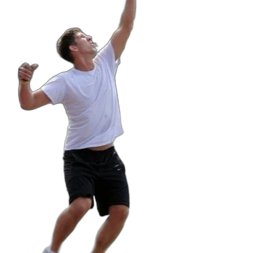 man, white, shirt, playing, tennis, court transparent PNG cut-out