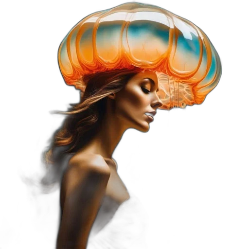 hair, hat, crown, face, concept art, photorealistic, watercolor, fantasy art transparent PNG cut-out