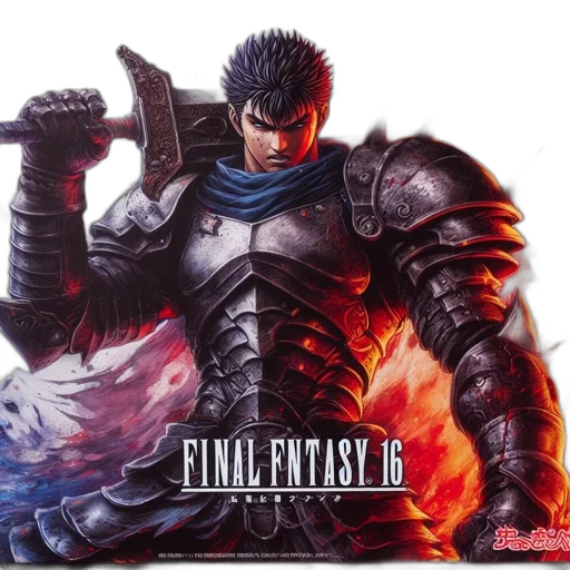 fantasy art, concept art, promotional, poster, featuring, man, spiky, black transparent PNG cut-out