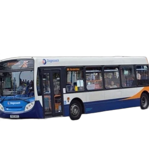 3d render, photorealistic, stagecoach, bus, parked, street, passengers, visible transparent PNG cut-out