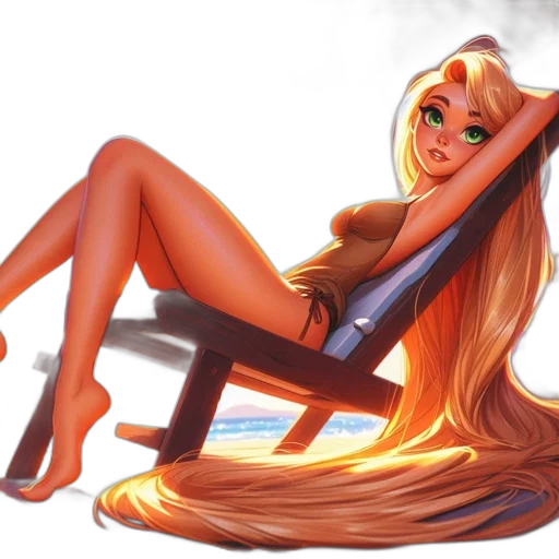 hair, dress, concept art, fantasy art, anime, cartoon, fire, golden transparent PNG cut-out