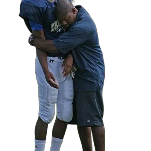 two, football, players, embrace transparent PNG cut-out