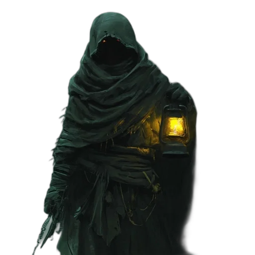 mask, jacket, dress, staff, concept art, fantasy art, 3d render, cyberpunk transparent PNG cut-out