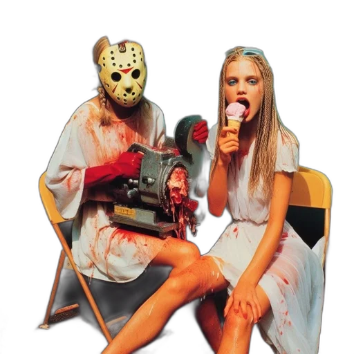 mask, concept art, two, women, one, clad, white, dress transparent PNG cut-out