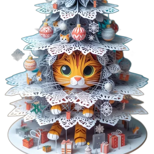concept art, 3d render, elaborately, detailed, paper, sculpture, features, artistic transparent PNG cut-out