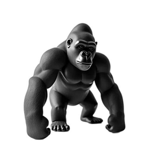 animal, creature, mask, 3d render, concept art, photorealistic, fantasy art, gorilla transparent PNG cut-out