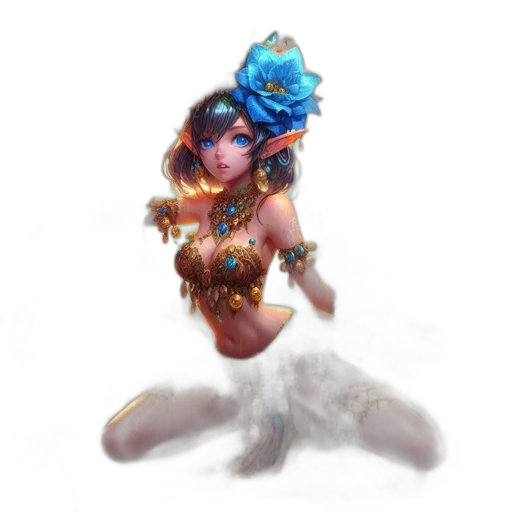 staff, dress, creature, jewelry, fantasy art, concept art, pixel art, 3d render transparent PNG cut-out