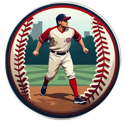 concept art, pixel art, baseball, logo, player, middle, field, which transparent PNG cut-out