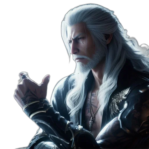 dragon, sword, face, hair, fantasy art, concept art, photorealistic, comic book art transparent PNG cut-out