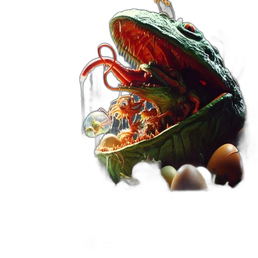 dragon, food, creature, mask, concept art, photorealistic, 3d render, fantasy art transparent PNG cut-out