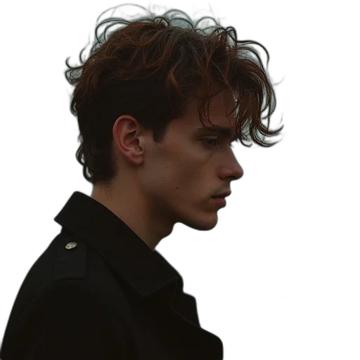 jacket, hair, face, crown, photorealistic, concept art, cyberpunk, pixel art transparent PNG cut-out