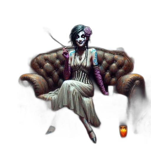 crown, furniture, dress, staff, concept art, fantasy art, cyberpunk, comic book art transparent PNG cut-out