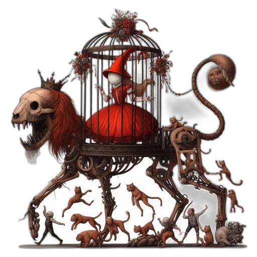 creature, concept art, fantasy art, pixel art, 3d render, red, elaborate, scene transparent PNG cut-out