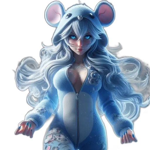 dress, concept art, anime, fantasy art, comic book art, blue, pastel, female transparent PNG cut-out