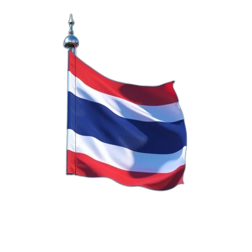 staff, thai, flag, against transparent PNG cut-out