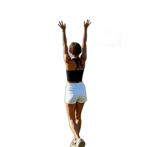 dress, staff, 3d render, photorealistic, woman, standing, grassy, hillside transparent PNG cut-out