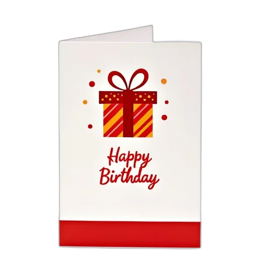 white, card, red, border, bottom, featuring, stylized, illustration transparent PNG cut-out