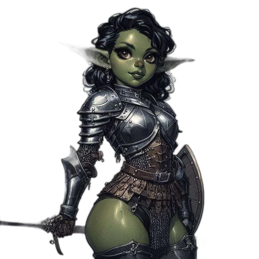 staff, fantasy art, concept art, comic book art, pixel art, green, half-elf, woman transparent PNG cut-out