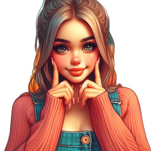 face, dress, jewelry, fantasy art, photorealistic, cartoon, concept art, pastel transparent PNG cut-out