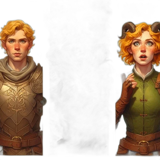 concept art, fantasy art, comic book art, 3d render, earth tones, golden, triptych, panels transparent PNG cut-out