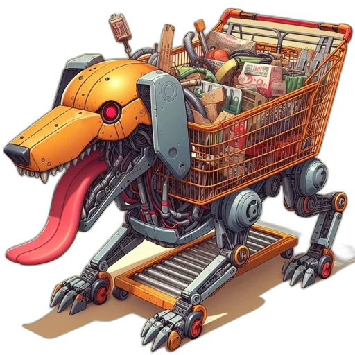 robot, animal, furniture, weapon, concept art, pixel art, 3d render, cyberpunk transparent PNG cut-out