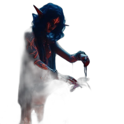 creature, dragon, staff, mask, concept art, fantasy art, 3d render, comic book art transparent PNG cut-out