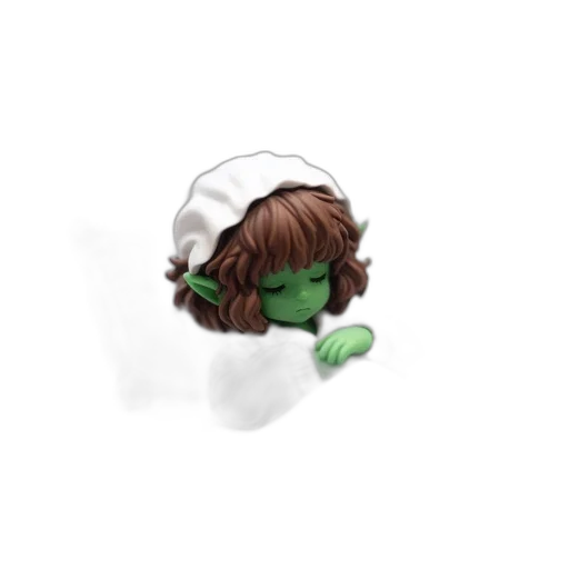 hat, staff, creature, mask, pixel art, concept art, 3d render, fantasy art transparent PNG cut-out