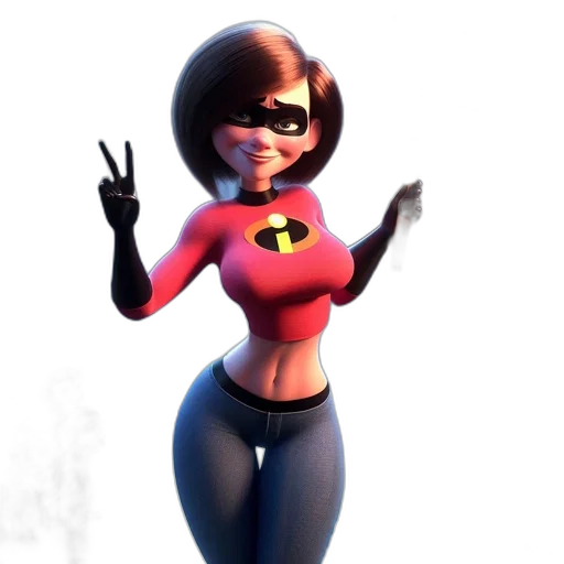 3d render, concept art, comic book art, cartoon, female, character, likely, elastigirl transparent PNG cut-out