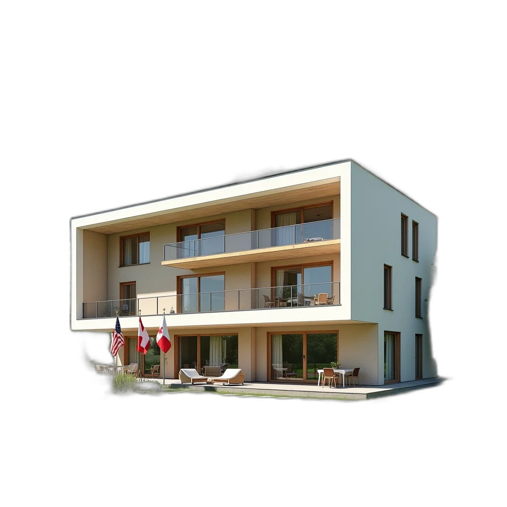 building, 3d render, photorealistic, concept art, pixel art, city street, red, modern transparent PNG cut-out