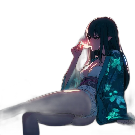 dress, jacket, bottle, mask, concept art, cyberpunk, watercolor, anime transparent PNG cut-out