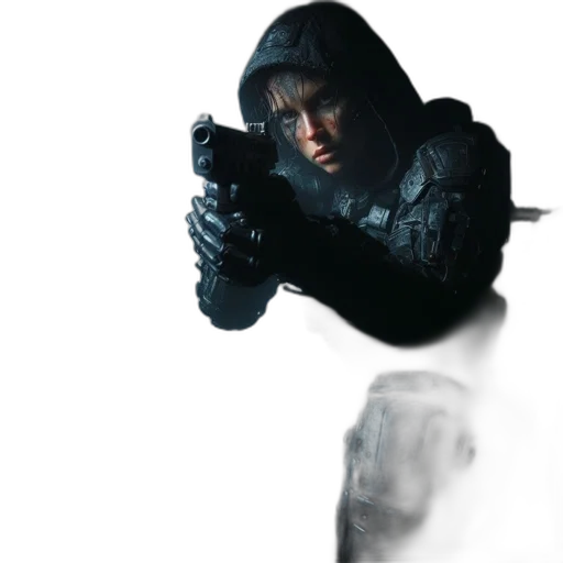 weapon, jacket, sword, staff, concept art, photorealistic, 3d render, cyberpunk transparent PNG cut-out