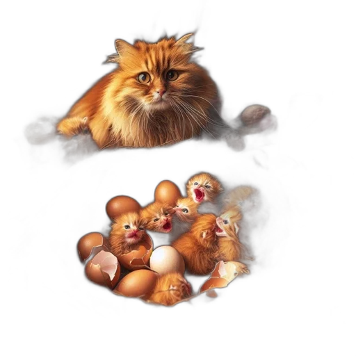 animal, food, crown, concept art, photorealistic, 3d render, pixel art, orange transparent PNG cut-out