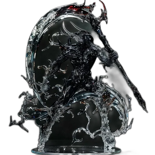 dragon, weapon, robot, sword, concept art, 3d render, fantasy art, glass transparent PNG cut-out