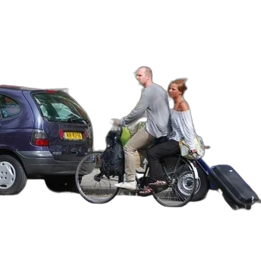 car, man, woman, ride transparent PNG cut-out