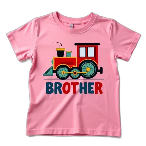 pink, t-shirt, cartoon, character, train, accompanied, text, big transparent PNG cut-out