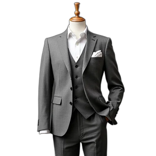 jacket, staff, 3d render, photorealistic, earth tones, monochrome, dark, mannequin transparent PNG cut-out
