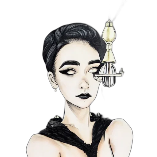 dress, jewelry, staff, cartoon transparent PNG cut-out