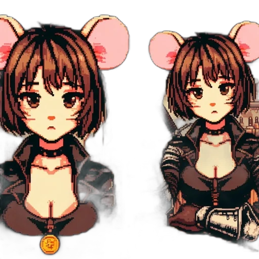 pixel art, anime, fantasy art, 3d render, dark, monochrome, earth tones, illustrated transparent PNG cut-out