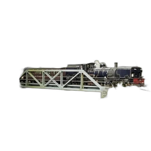 weapon, robot, staff, steam, train, crosses, bridge, over transparent PNG cut-out