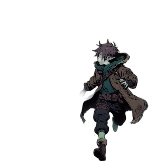 staff, jacket, weapon, dragon, concept art, pixel art, fantasy art, anime transparent PNG cut-out