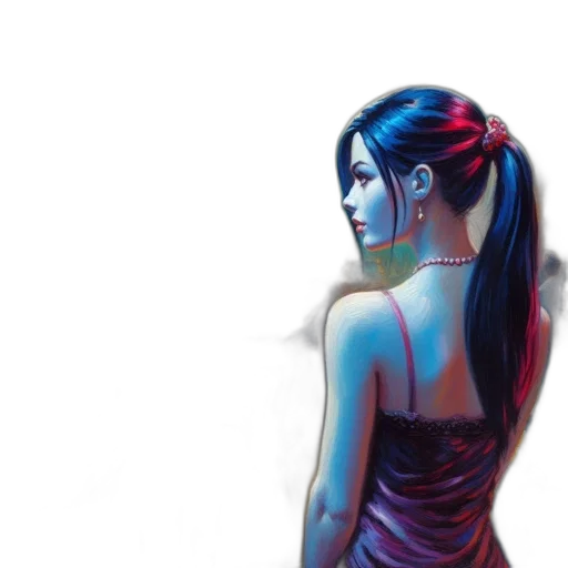 dress, jewelry, mask, face, concept art, fantasy art, comic book art, photorealistic transparent PNG cut-out