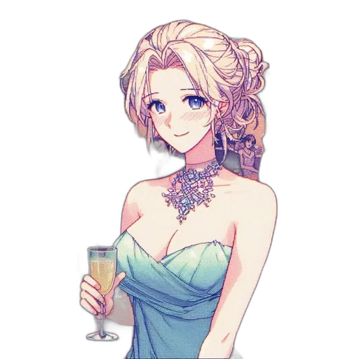dress, jewelry, staff, crown, pixel art, fantasy art, anime, cartoon transparent PNG cut-out