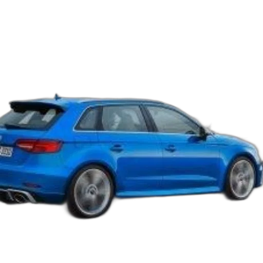 car, 3d render, photorealistic, sleek, blue, audi, rs3, sports transparent PNG cut-out